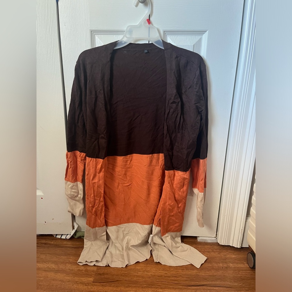 Color Block Open Cardigan